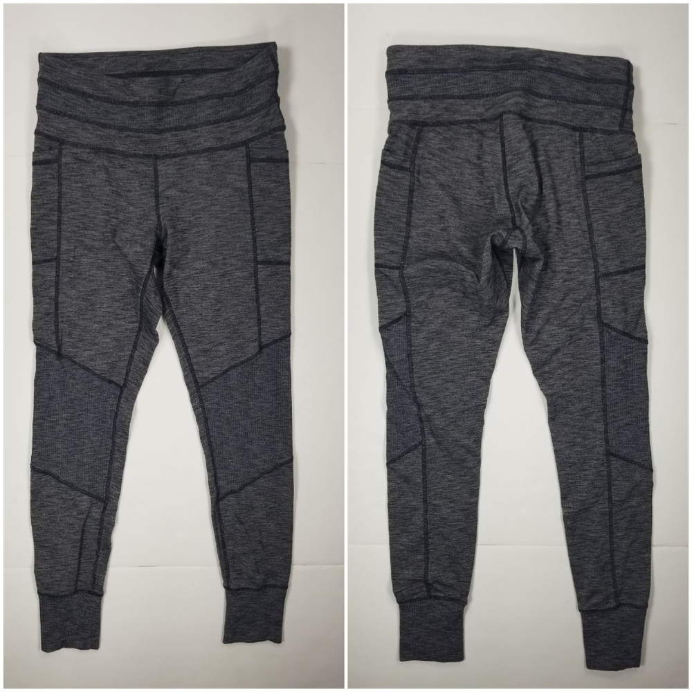 Athleta Sz S Excursion Tight Leggings High Rise Side Pockets Gray